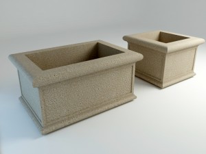 concrete planter 3D 模型
