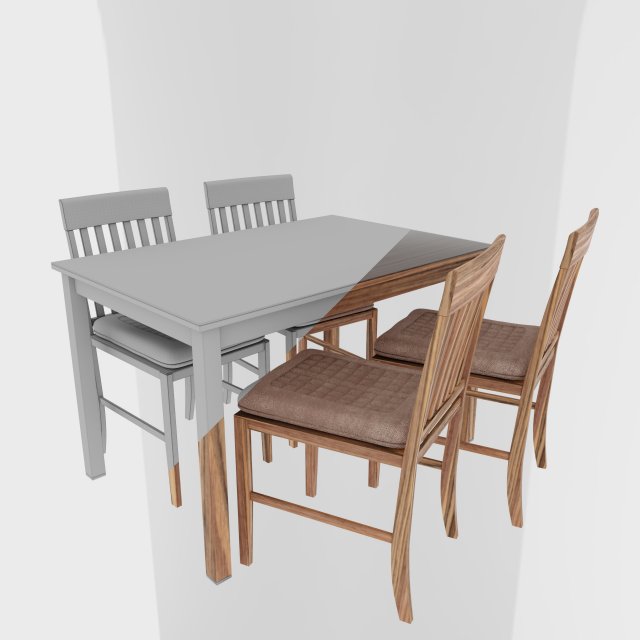 dining table 3D Model .c4d .max .obj .3ds .fbx .stl .blend 