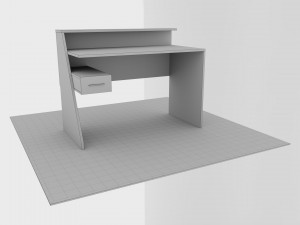 computer desk clint Model 3D