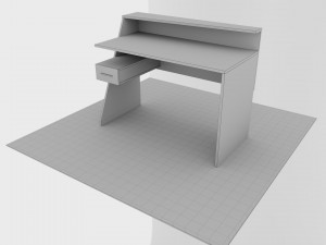 computer desk clint Model 3D