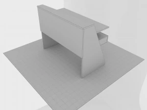 computer desk clint 3D Model