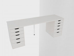 table ikea linnmonalex white 3D Модель