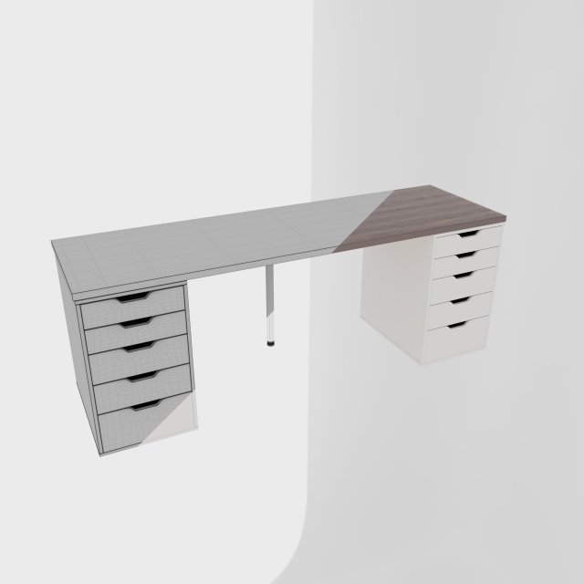 table ikea linnmonalex white-brown 3D Model .c4d .max .obj .3ds .fbx .stl .blend 