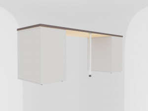 table ikea linnmonalex white-brown 3D Model