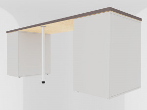 table ikea linnmonalex white-brown 3D Model