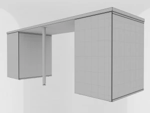 table ikea linnmonalex white-brown 3D Model