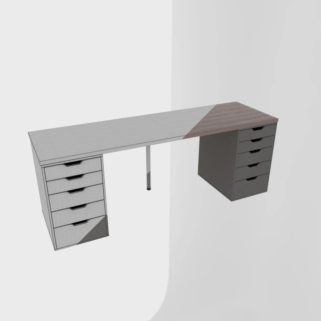 table ikea linnmonalex grey-brown 3D Model .c4d .max .obj .3ds .fbx .stl .blend 