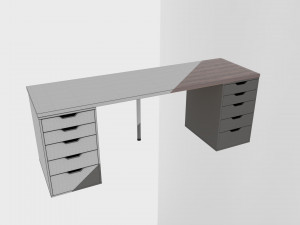 table ikea linnmonalex grey-brown 3D Model