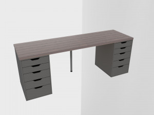 table ikea linnmonalex grey-brown Modelo 3D