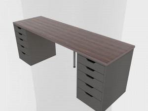 table ikea linnmonalex grey-brown Modelo 3D