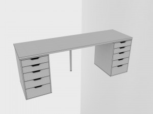 table ikea linnmonalex grey-brown Modelo 3D