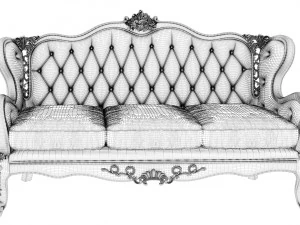 italian classic sofa 3D Model