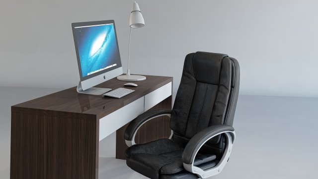 work desk and chair 3D Model .c4d .max .obj .3ds .fbx .stl .blend 