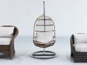 m&oacute;veis de palha para ambientes externos Modelo 3D