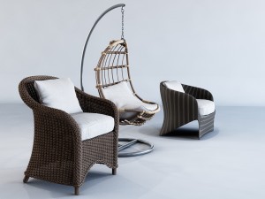 straw furniture outdoor 3D मॉडल
