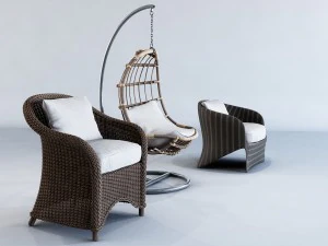 straw furniture outdoor 3D Model