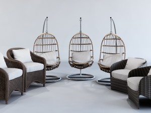 straw furniture outdoor 3D मॉडल