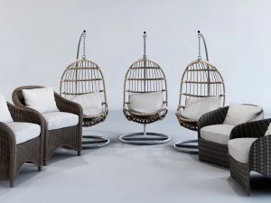 straw furniture outdoor 3D Model