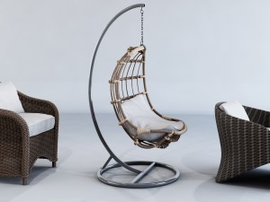 straw furniture outdoor 3D मॉडल