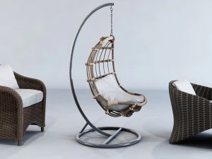 straw furniture outdoor 3D Model