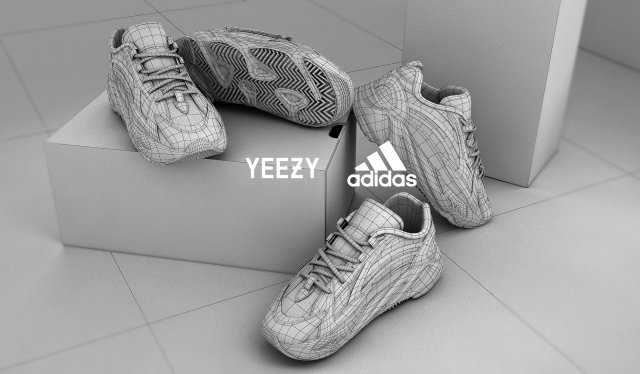 Adidas yeezy 700 top w scarpa bianco argento