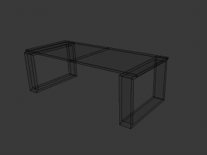 wenge hardwood table 3D 모델
