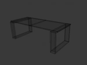 wenge hardwood table 3D Model
