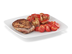 meat on the plate with tomatoes 3D 모델