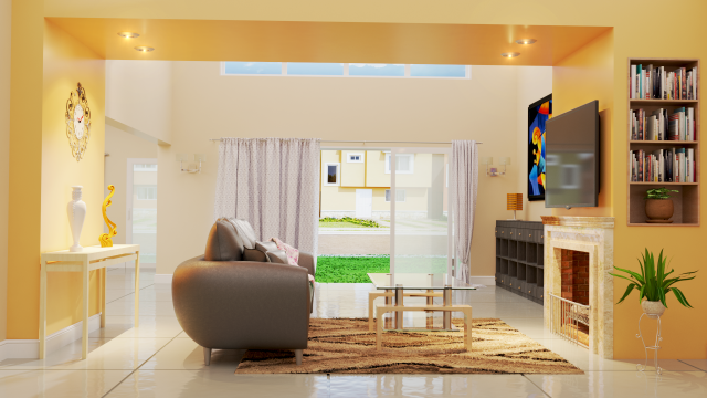 living room quality Modelo 3D .c4d .max .obj .3ds .fbx .stl .blend 