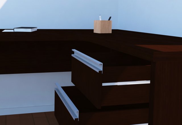 office desk simple 3D-Modell .c4d .max .obj .3ds .fbx .stl .blend 