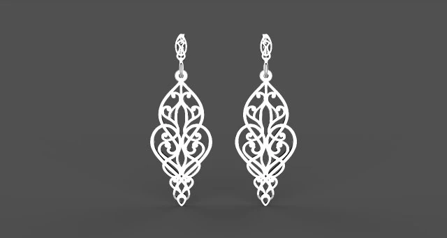 earrings pattern 3D Model .c4d .max .obj .3ds .fbx .stl .blend 