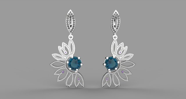 earrings flowers Modelo 3D .c4d .max .obj .3ds .fbx .stl .blend 