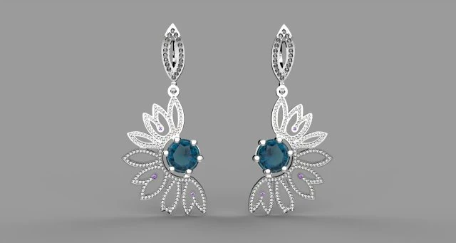 earrings flowers 3D Model .c4d .max .obj .3ds .fbx .stl .blend 