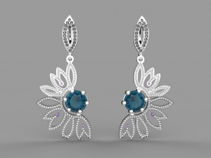 earrings flowers 3D Model