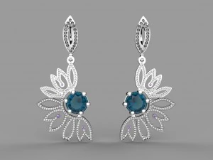 イヤリング花 3Dモデル