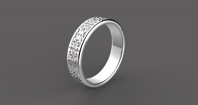 ring with patterns 3D Модель .c4d .max .obj .3ds .fbx .stl .blend 