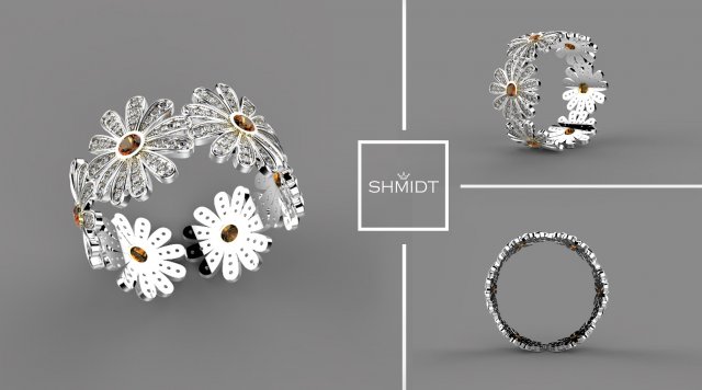 Ring flowers Modelo 3D .c4d .max .obj .3ds .fbx .stl .blend 