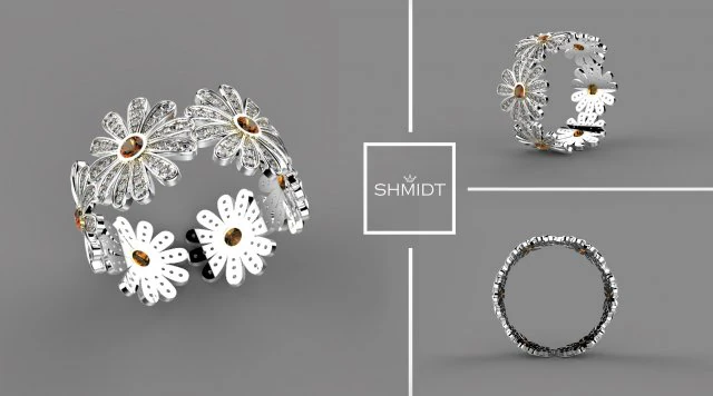 Ring flowers 3D Model .c4d .max .obj .3ds .fbx .stl .blend 