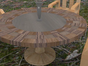 round wooden table 3D Model