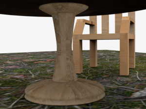 round wooden table 3D Model