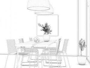 qfx-dining room 3Dモデル
