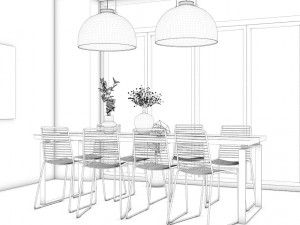 qfx-dining room 3Dモデル