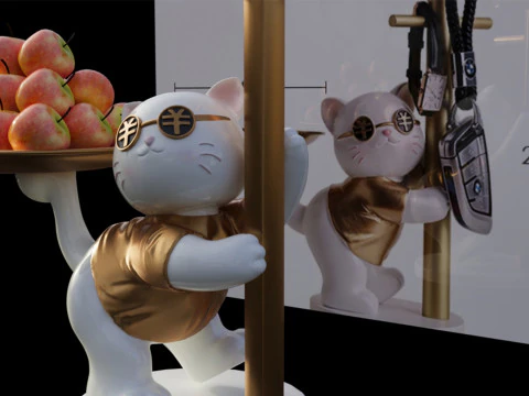 Cute cat ornaments 3D Model