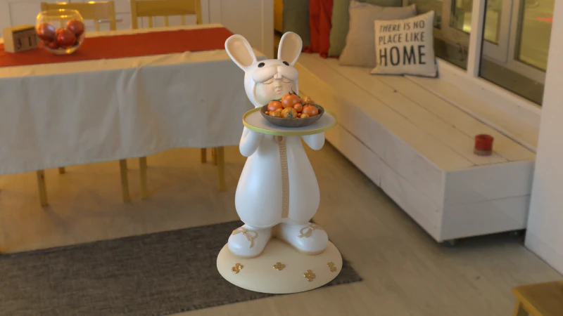 The rabbit figurine made 3D Model .c4d .max .obj .3ds .fbx .stl .blend 