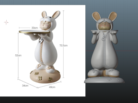 The rabbit figurine made 3D-Modell