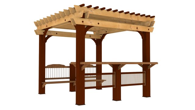 patio gazebo backyard garden 3D Model .c4d .max .obj .3ds .fbx .stl .blend 
