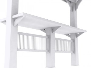 patio gazebo backyard garden 3D Model