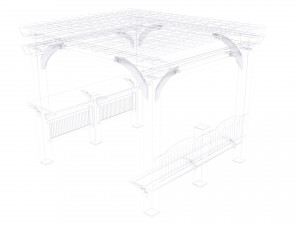 patio gazebo backyard garden 3D Model