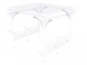 patio gazebo backyard garden 3D Model