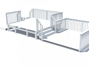 three level deck for house 3D Model